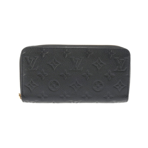 LOUIS VUITTON Monogram Empreinte Zippy Wallet Noir M61864 Women's Leather Long - Picture 2 of 13
